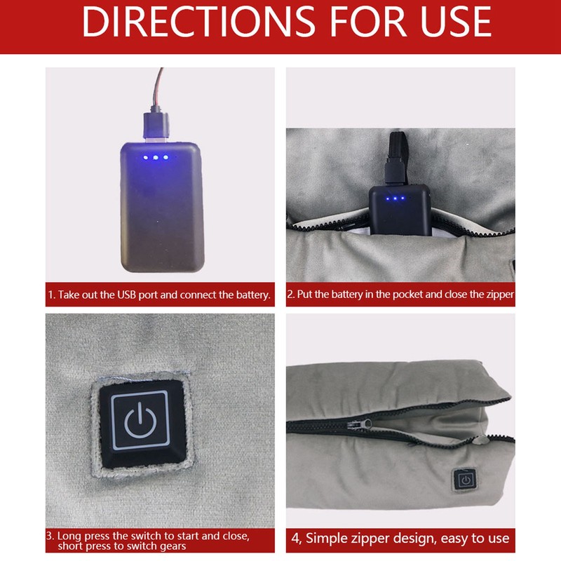 Hand Warmer Warming Cushion USB 3 Gear Temp Adjustment Folding