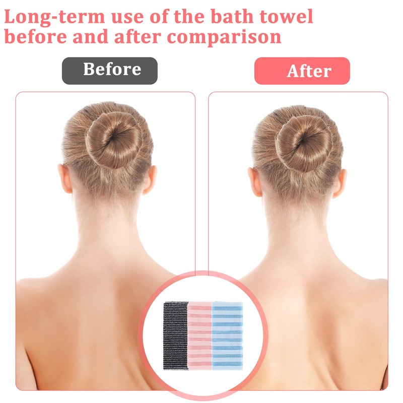 3 Stück Peeling-Waschlappen Rückenschrubber Rückenbürste Luffa-Schwamm Körper- und Rückenschrubber Peeling