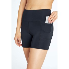 Bally Total Fitness High Rise 5" Pocket Short, Black, Medium