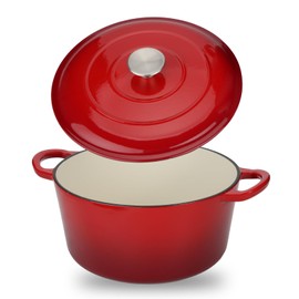 GreatChef Enameled Cast Iron Dutch Oven Casserole with Lid, 5.5 Quart, Oven Safe up to 500°F - Heavy-Duty, Versatile Cookware for Marinating, Cooking, Baking, Refrigerating, and Serving