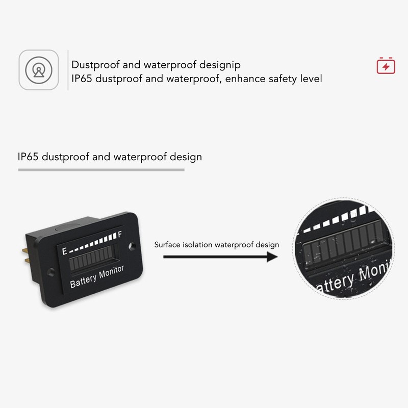 12V 24V 48V 60V 72V LED Battery Monitor Meter Battery