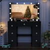 Yamissi Modern Black Dressing Table with Hollywood LED Mirror Large