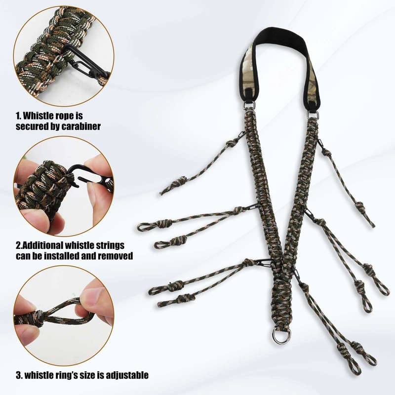 NQEUEPN Duck Call Whistle Lanyard, Duck Hunting Accessories with 10