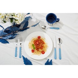 ANNOVA Silverware Set 20 Pcs Stainless Steel Cutlerty Color Handle Flatware -4xDinner Knife;4xDinner Fork;4xSalad Fork;4xDinner Spoon;4xDessert Spoon (Mix Color/Gingham Checkered Pattern)