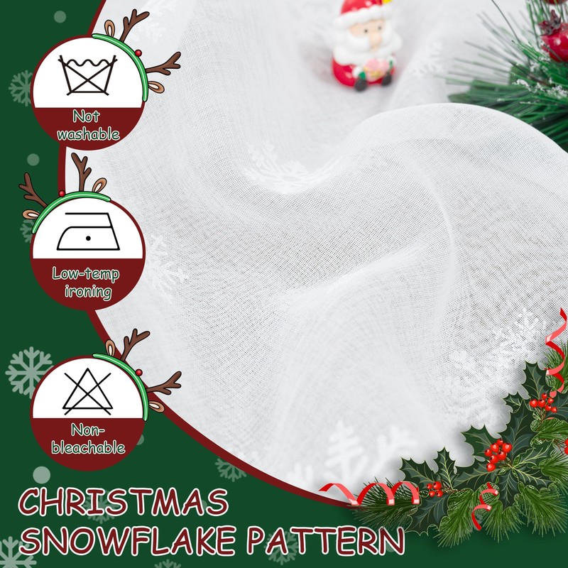 BGment Christmas Sheer Curtains 63 Inches Long 2 Panels Set,