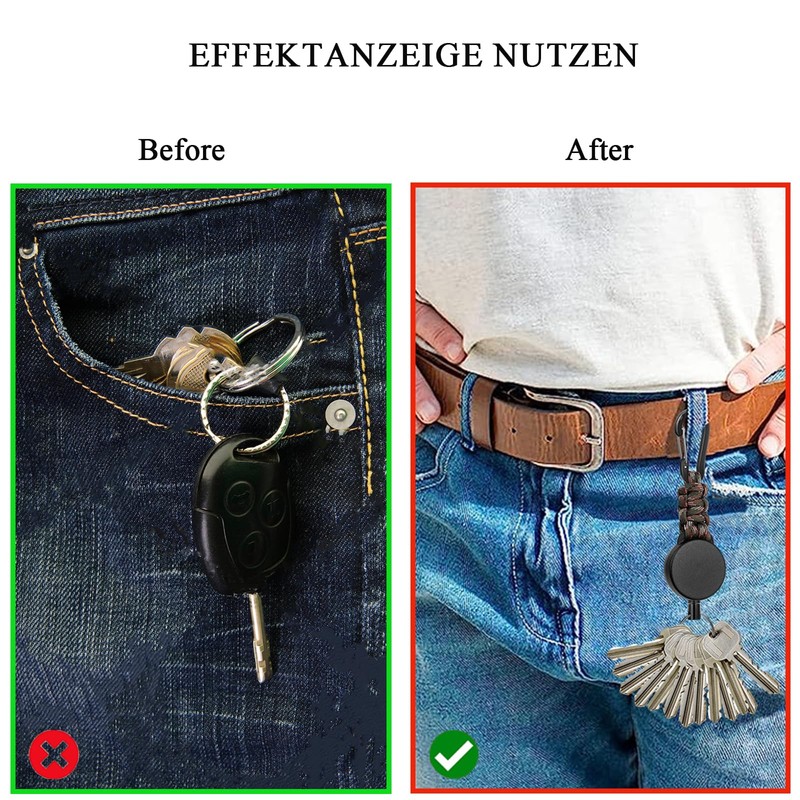 Fhlbestyu 2/4 Pieces Key Chain Extendable Lanyard with 60 cm
