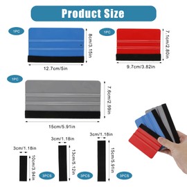 TNJPSEK 3 Pack Vinyl Wrap Squeegee Tool Kit, Window Tint Squeegee with Felt Edge Scraper for Car Wrap Window Tint Wallpaper Glass Film Decals Craft Application (Include 9 Sheets Felt)