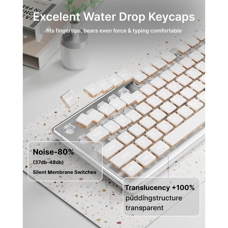 SEUNKWANG V3 Wireless Keyboard and Mouse with Single Backlit, Metal