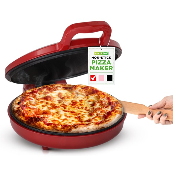 NutriChef Countertop Pizza Maker | 1500W Non-Stick Electric Pizza Cooker