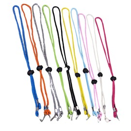 EXCEART Bandana Lanyard Hat Holder Clip Lanyard Neck Strap Straw Hat Cowboy Hat Polyester Lanyard with Hook Adjustable Buckle Portable Mouth Cover Neck Strap Storage Pack of 10, Random Color