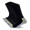 Metrium 10 Pairs Black Reinforced Heavy Duty Work Socks, Crew