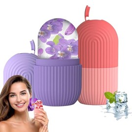 SOZOMO 2Piezas Rodillo de Hielo para la Cara, Molde de Hielo para Cara, Molde de Hielo de Silicona Reutilizable Herramientasde Cuidado para Masaje Fac