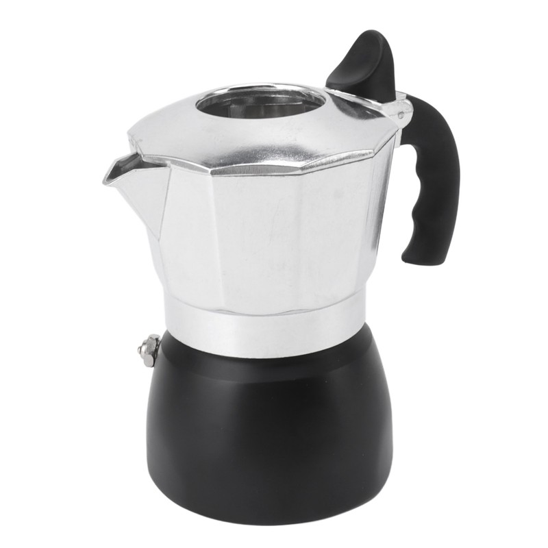 Moka Pot with Double Valve 150ML octagonal Aluminum Moka Stovetop