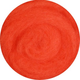 SIA COLLA-S Felting Wool 100% Wool for Felting Dry Felting Wet Felting - Red Orange Pepper 25 g