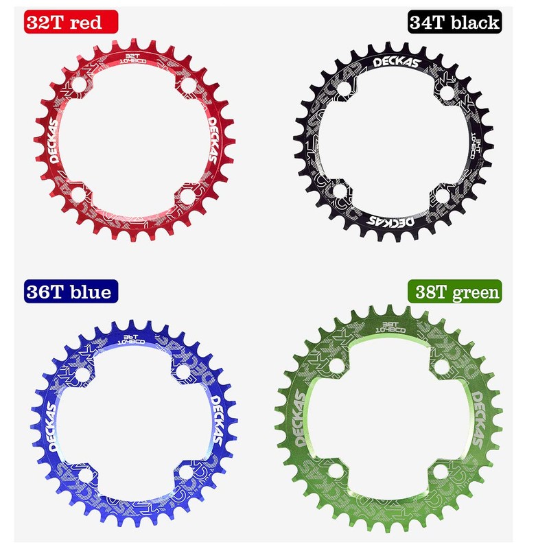 Round Oval 104BCD 32T 34T 36T 38T Narrow Wide Chainring