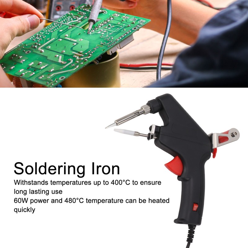 60W Soldering Iron Handheld Solder Iron Black Electric Soldering Tool