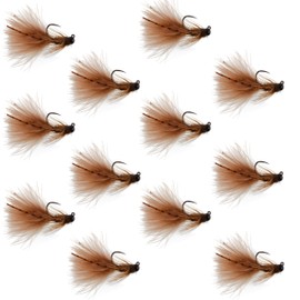 The Fly Fishing Place Tungsten Bead Brown Mini Bugger Tactical Jig Czech Euro Nymph Spanish Barbless Nymphing Fly - 1 Dozen Flies Size 8