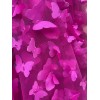 Unbranded Fuchsia Taffeta 3D Butterfly sheer 58" Wide Bridal gown fabric by the yard