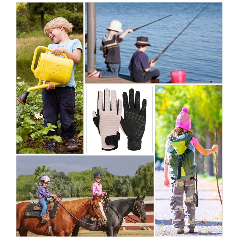 Kids Horse Riding Gloves Equestrian Anti Slip Children Horseback Bike