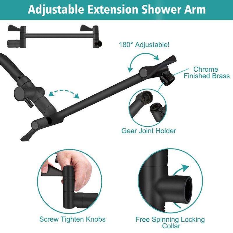 Tudoccy Shower Head, 8‘’ High Pressure Rainfall Shower Head/Handheld Shower