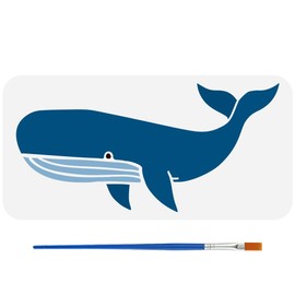 FINGERINSPIRE Humpback Whale Stencils with Brush 30 x 15 cm Marine Life Stencils Pet Whales Decoration Stencils Sea Animal Pattern Stencils Ocean Theme Stencils for Wood Walls and Fabrics