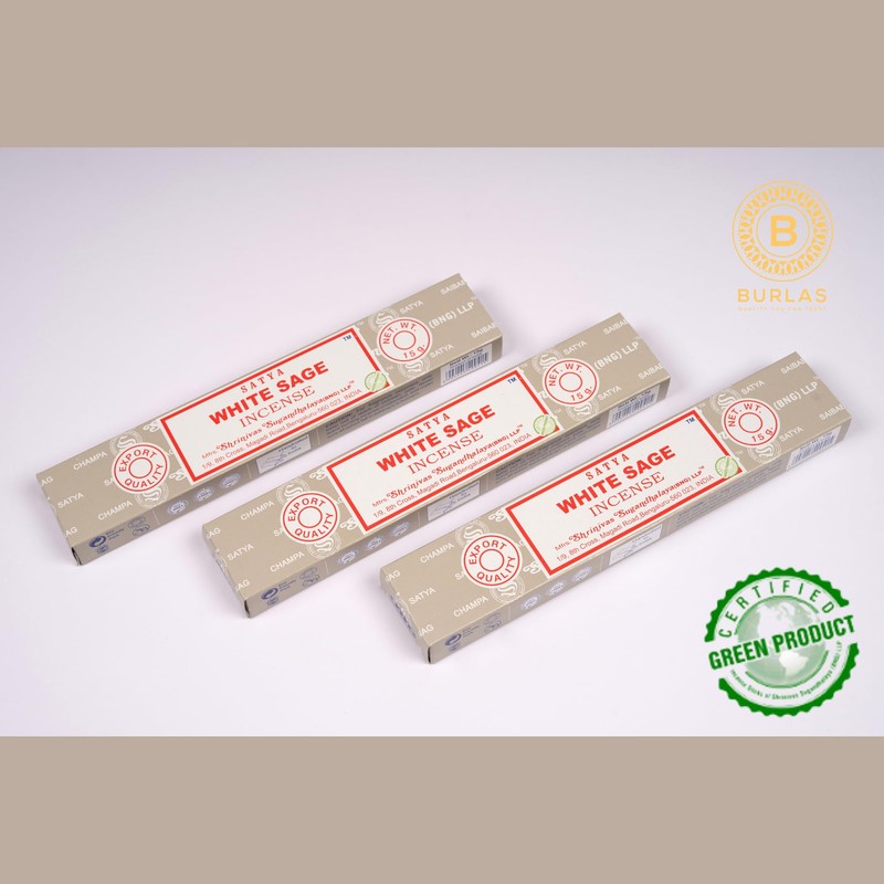 Satya Nag Champa White Sage Incense Sticks Pack of 3