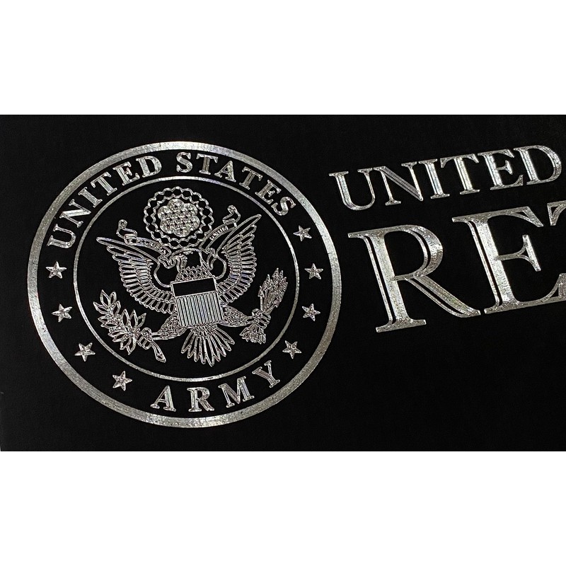 Engraved US Army Retired Car Tag Silver Diamond Etched on