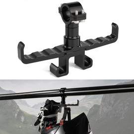 REARACE UTV Headset Hanger Fits 1.25"-1.5" Roll Cage, Aluminum Dual UTV Hanger UTV Roll Bar Mount for Headphone Helmet Goggles Bottles
