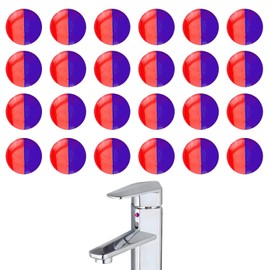 24 Pcs Hot and Cold Water Stickers, Self Stick Hot and Cold Water Label, Faucet Tip Label Stickers, Waterproof Plastic Labels for Shower Head, for Bathroom Kitchen Faucets Sinks(Red, Blue1CM)