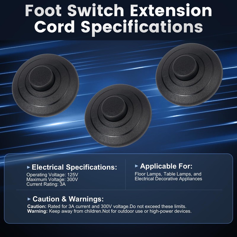 3 Pack​​ Floor Lamp Foot Switch – Spring On/Off Switch