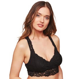 Motherhood Maternity Women's Lace Racerback Nursing Sleep Bralette, Black, Medium