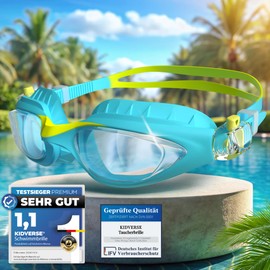 KIDVERSE Children's Swimming Goggles – Comfortable Swimming Goggles for Boys & Girls from 3 Years – Tested Children's Swimming Goggles with UV Protection & Anti-Fog Protection – Waterproof Children's