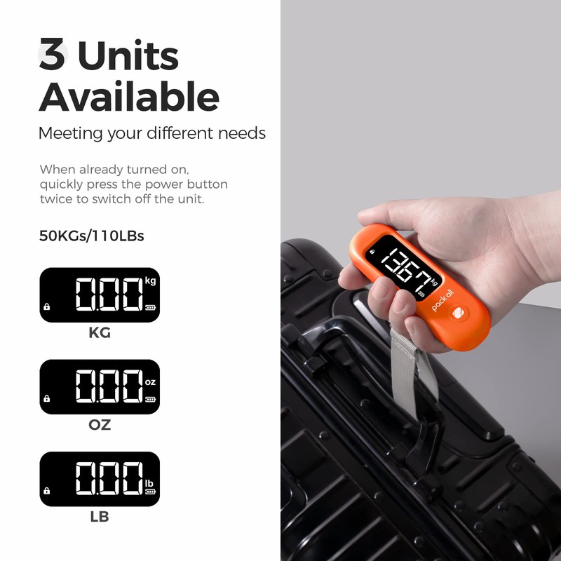 pack all 110 Lbs Luggage Scale, Digital Handheld Baggage Scale,