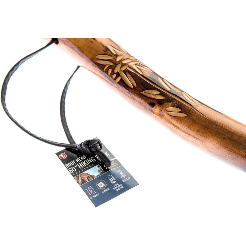 SE 60-Inch Natural Wood Walking Stick with Root Head &