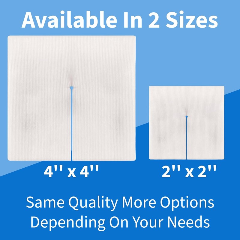 Vakly Split Drain Sponge Gauze 4x4 Sterile 6-Ply – 50