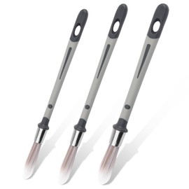 3-Piece Set with Repair Brushes, Bristle 9.5/13/15 mm, Trim Brush and Wall Brush, Edge Tool for Walls, Skirting Boards, Corners, House Wall Brush, Round Brush, Pointed Brush, Fine Painting Brush