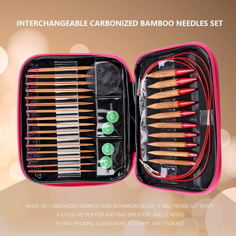 13 Pairs of Interchangeable Bamboo Knitting Needle Set, 2.75 mm