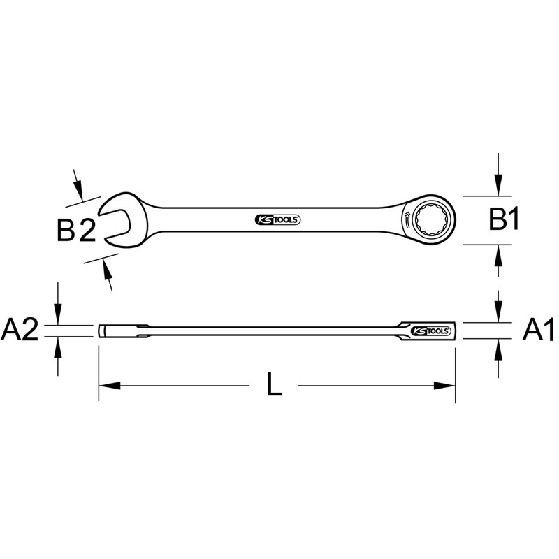 KS Tools 503.5217 DUO GEARplus combination spanner set with ratchet