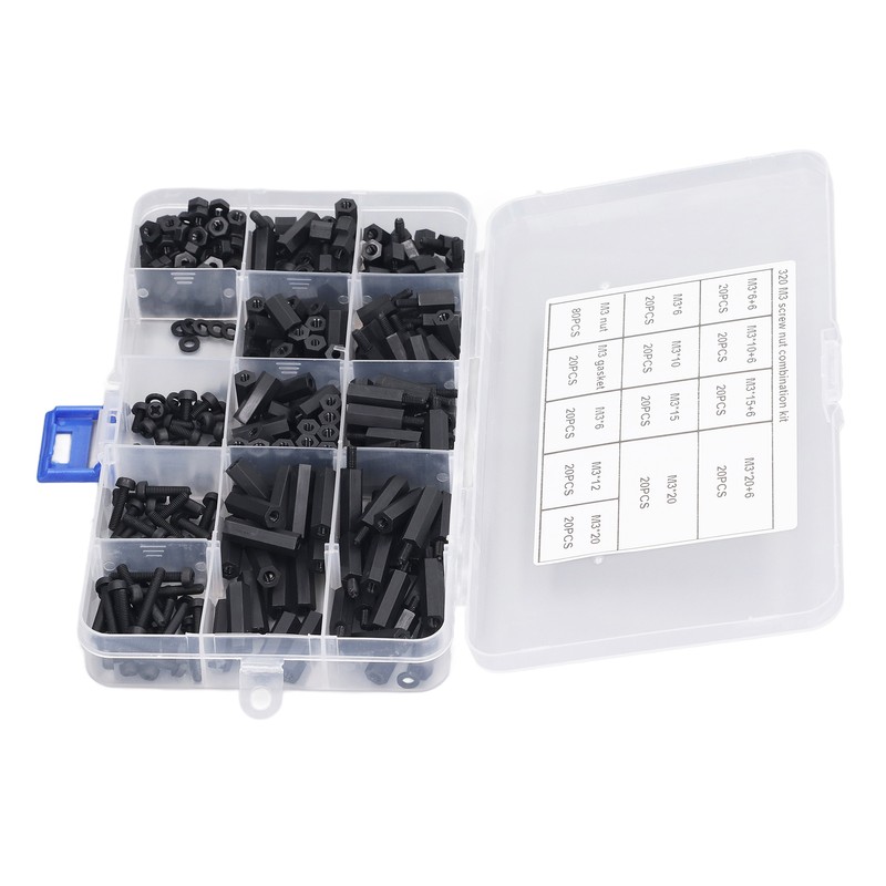 320 Pcs Hex Screw Spacer M3 Nylon Male Female Hex