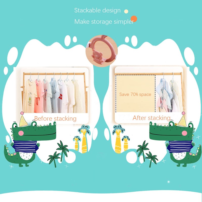 JSF 20 x Kids Adjustable Clothes Hangers 29-37cm 4 Colours