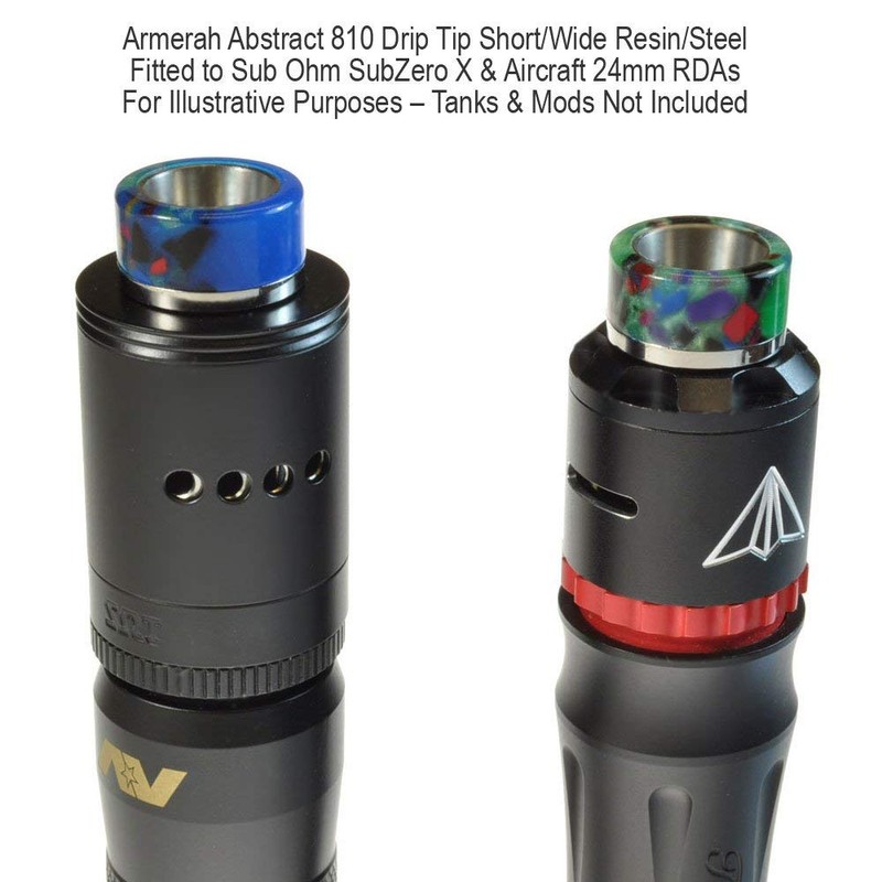 Armerah Abstract 810 Drip Tip eCig Mouthpiece Short/Wide Resin/Steel 3
