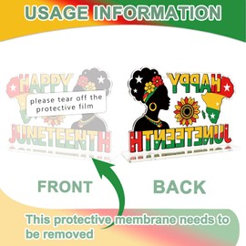 Juneteenth Decorations Happy Juneteenth Acrylic Sign Black History Month Decorations for Office1865 Black American Freedom Day Table Toppers Home Desktop Decor for African Afro American