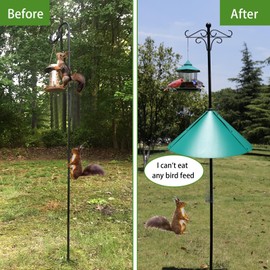 Squirrel Baffle, Squirrel Baffles for Bird Feeders,19 Inch Large Squirrel Baffle for Bird Feeder Pole, Squirrel Guards with Spring for Outdoor Squirrels Baffles for Shepherd's Hook 1 Pack Green
