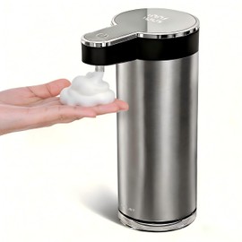Automatic Soap Dispenser Touchless - 350ml 304 Stainless Steel, 0.25s Fast Activation, IPX5 Waterproof, 5000+ Uses per Charge, 4-Speed Foaming Soap Dispenser, Type-C Charging for Kitchen & Bathroom
