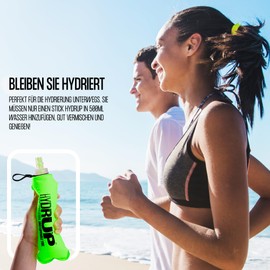 Hydrup - Electrolytes without sugar powder, with foldable sports bottle, kit of 1733 mg orange mandarin and lime lemon electrolytes, hydration with vitamins and minerals, 6 units