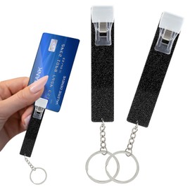 2 Pcs Card Grabber for Long Nails, Credit Card Puller Keychain Debit Bank Card Grabber with Eye-Catching Color Acrylic Debit ATM Card Clip for Women Girls