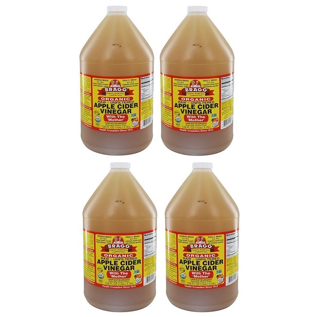 Bragg Raw Organic Apple Cider Vinegar Case of 4/1 Gallon Jugs