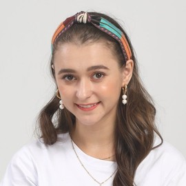Lala 라라 에스닉 스트라이프 헤어밴드-브라운(LALAH207) Lala Ethnic Stripe Hairband - Brown (LALAH207)