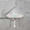 Questech 5" Corner Shower Footrest, Retrofit Shaving Shelf for Inside
