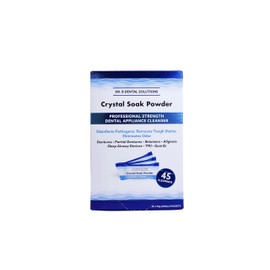 Dr. B Dental Solutions Powder Crystal Soak Cleanser, Ideal for Oral Appliances, Dentures, Night Guards, Retainers, Aligners, and Sleep Apnea Devices - 45 Packs Included (Single Pack)